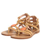 Brown Flip Flops Zipper Ankle Strap Shoes