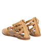 Brown Flip Flops Zipper Ankle Strap Shoes