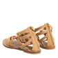 Brown Flip Flops Zipper Ankle Strap Shoes