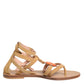 Brown Flip Flops Zipper Ankle Strap Shoes