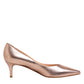 Pink Leather Pumps Stiletto Heels Slip On Shoes