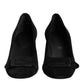 Black Suede Leather Slip On High Heels Pump Shoes