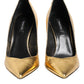 Gold Patent Leather High Heels Pump Shoes