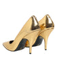 Gold Patent Leather High Heels Pump Shoes