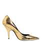 Gold Patent Leather High Heels Pump Shoes