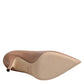 Beige Patent Leather Stiletto Heel Pump Shoes