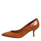 Brown Leather Stiletto Heel Pumps Shoes