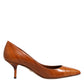 Brown Leather Stiletto Heel Pumps Shoes