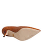 Brown Leather Stiletto Heel Pumps Shoes