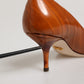 Brown Leather Stiletto Heel Pumps Shoes