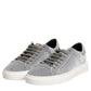 Gray Suede Low Top Lace Up Sneakers Shoes