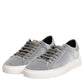 Gray Suede Low Top Lace Up Sneakers Shoes