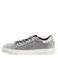Gray Suede Low Top Lace Up Sneakers Shoes