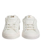 White Leather Low Top Lace Up Sneakers Shoes