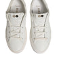 White Leather Low Top Lace Up Sneakers Shoes