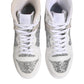 White Silver High Top Women Sneakers Shoes