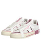 White Leather DG Logo Low Top Sneakers Shoes