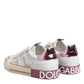 White Leather DG Logo Low Top Sneakers Shoes
