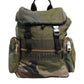 Military Green Patchwork Rucksack Backpack Bag