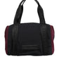 Black Maroon Hand Shoulder Duffel Travel Bag