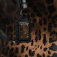 Brown Leopard BEATRICE Leather Logo Plaque Tote Bag