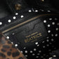 Brown Leopard BEATRICE Leather Logo Plaque Tote Bag