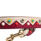 Beige Red Leather Handbag Accessory Shoulder Strap