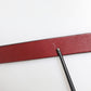 Maroon Classic Leather Metal Logo Buckle Belt