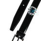 Black Embellished Metal Logo Buckle Belt