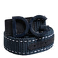 Blue White Cotton DG Logo Metal Buckle Belt