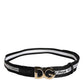 Black Cotton Metal DG Logo Gold Buckle Belt