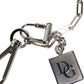 Silver Tone Metal Chain DG Charm Belt Keychain