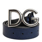 Blue Classic Silver Metal DG Logo Buckle Belt
