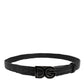 Black Classic Leather DG Logo Buckle Belt