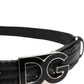 Black Classic Leather DG Logo Buckle Belt