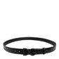 Black Leather Classic Metal DG Buckle Belt