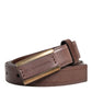 Brown Calf Leather Antique Buckle Belt