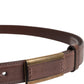 Brown Calf Leather Antique Buckle Belt