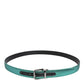 Green Black Polyester Metal Buckle Belt