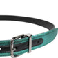Green Black Polyester Metal Buckle Belt