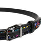 Black Sequin Embellished Metal Buckle Belt