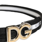Black Cotton Gold Tone Metal DG Buckle Belt