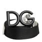 Black White Metal DG Logo Buckle Belt