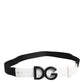 Black White Metal DG Logo Buckle Belt