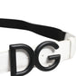 Black White Metal DG Logo Buckle Belt