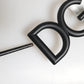 Black White Metal DG Logo Buckle Belt