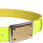 Yellow Green Classic Metal Logo Buckle Belt