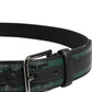 Green Black Polyester DG Logo Buckle Belt