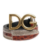 Multicolor Exotic Leather DG Logo Buckle Belt