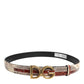 Multicolor Exotic Leather DG Logo Buckle Belt